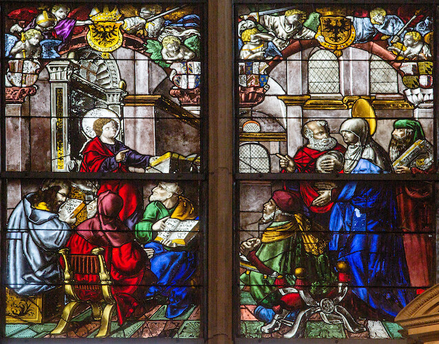 Window showing Christ the teacher.