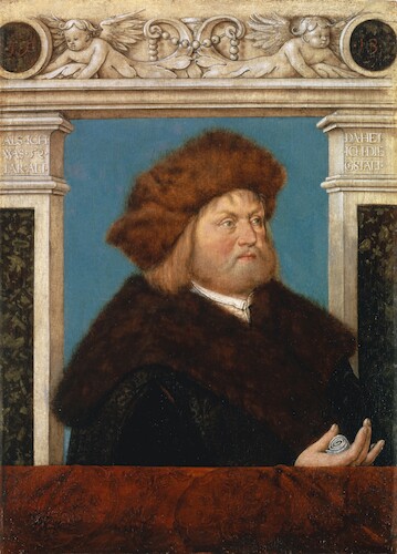 Hans Holbein d.Ä., Portrait von Philipp Adler (Auch bekannt als “Bildnis eines Herrn mit Pelzmütze"), 1513, Kunstmuseum Basel.